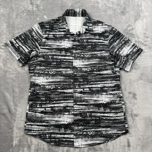 Lululemon Shirt Mens Airing Easy Medium Black White Short Sleeve Button Up